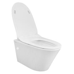 Унитаз подвесной Creo Ceramique 360х520х365 с системой смыва &quot;Tornado&quot;, в комплекте с быстросъемным 