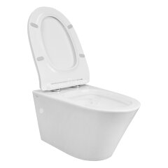 Унитаз подвесной Creo Ceramique 360х520х365 с системой смыва &quot;Tornado&quot;, в комплекте с быстросъемным 