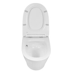 Унитаз подвесной Creo Ceramique 360х520х365 с системой смыва &quot;Tornado&quot;, в комплекте с быстросъемным 