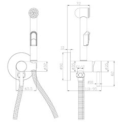Смеситель Rossinka X25-51 с гигиеническим душем встраиваемый