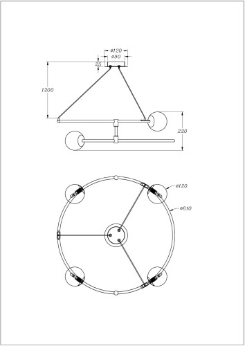 Подвесная люстра Maytoni MOD317PL-04B