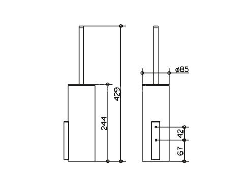 Ёрш для унитаза Keuco Edition 400, хром (11564019000)