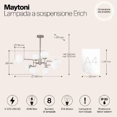 Потолочная люстра Maytoni MOD221-PL-08-N