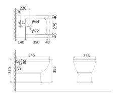 Биде напольное Creo Ceramique ORLEANS 570х360х425 (OR2000)