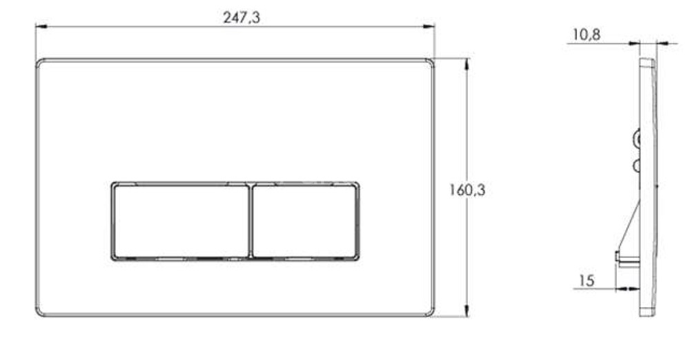 Кнопка смыва AZARIO двойная, квадратная, цвет белый (AZ-8200-0090/AZ-P58-0130)