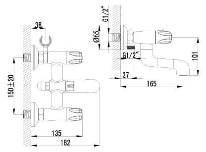 Смеситель для ванны Lemark Lotus LM2712C