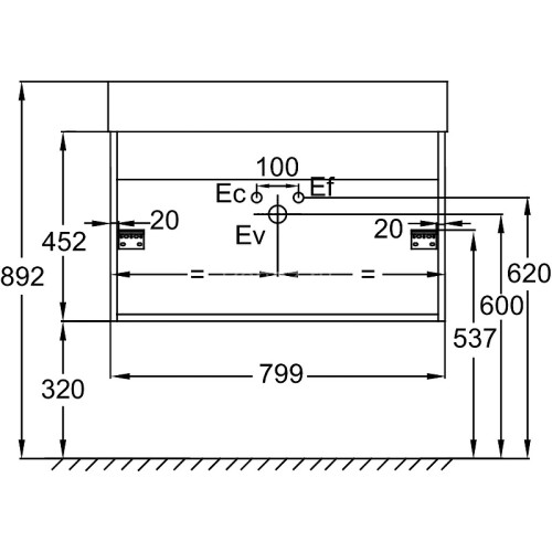 Тумба под раковину Jacob Delafon Vivienne 80 подвесная, Белая глянцевая/Дуб давос натуральный (EB166