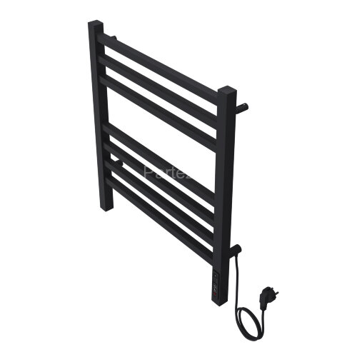 Полотенцесушитель электрический AZARIO ANCONA 500/600 квадрат, 7 секций, диммер справа, черный (AZ71