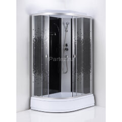 Душевая кабина Loranto 120x80x215 правая, поддон 25 см, 4 мм прозрачное стекло с рисунком "мозайка" (CS-1200-25ТМ/М R)