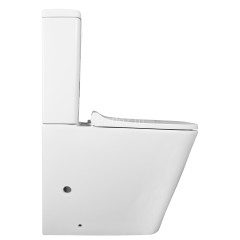 Унитаз-компакт Azario Quadro 605x340x810 напольный, безободковый с сидением микролифт и арматурой, б