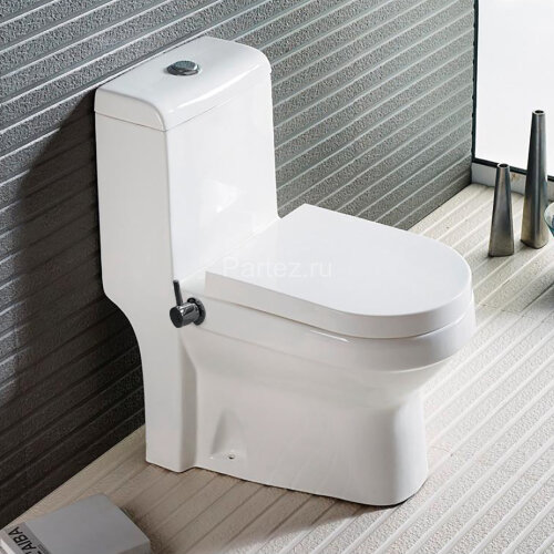 Унитаз-моноблок AZARIO BRUSCO 700x380x805 напольный, со встроенной функцией биде, в комплекте с сиде