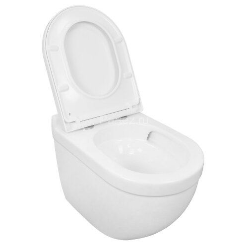 Унитаз подвесной Azario Fora 520х360х410 безободковый, смыв "Торнадо", в комплекте быстросьемным с с