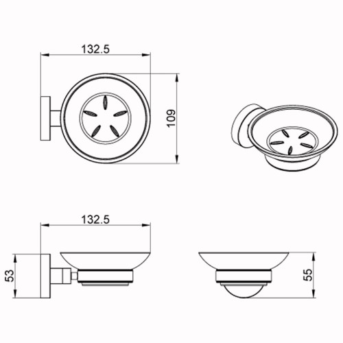 Мыльница Azario NESSY, Хром (AZ-73108)