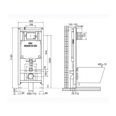 Комплект: Инсталляция OLI 80, пневматика + Панель слива SALINA глянцевый хром