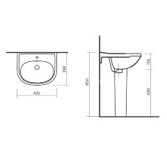 Раковина Sanita Комфорт 48, белая (CMFSAWB01)