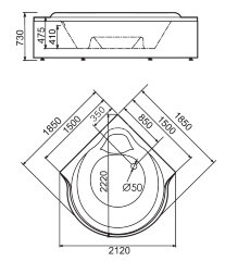 Акриловая ванна Gemy G9088 K
