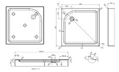 Душевой поддон Azario 900х900х150 L/R, для GREENWOOD 900/MONTREAL 1231 900. NAG 1221 900
