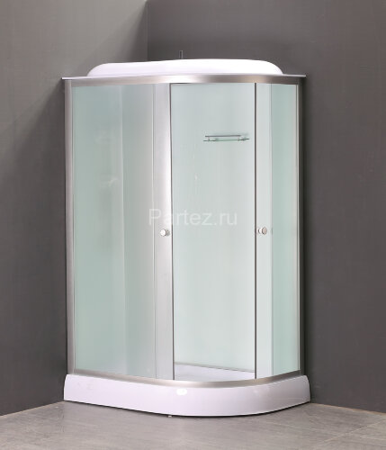 Душевая кабина LORANTO 120х80х215 с низким поддон 13 см, белое закаленное стекло 4 мм профиль хром (CS-66121L F 120)