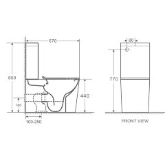 Унитаз-компакт Azario Maro 670x380x850 напольный, безободковый, с бачком и сиденьем микролифт (AZ-21