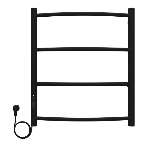 Полотенцесушитель электрический AZARIO VERONA 500/600 4 секции, диммер слева, черный (AZ04756B)