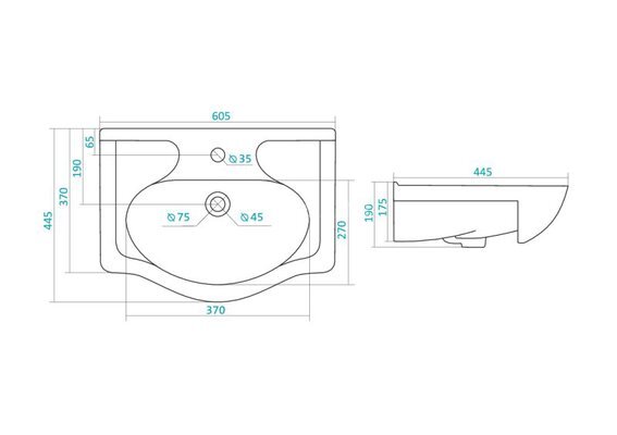 Раковина AQUATON Селигер 60, белая (1WH110268)