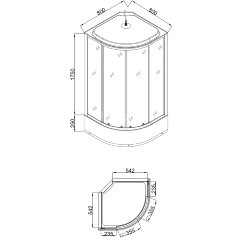 Душевая кабина Loranto 80х80х215 поддон 25см, мозаичный узор, прозрачное стекло 4мм, профиль хром (CS668025K80)