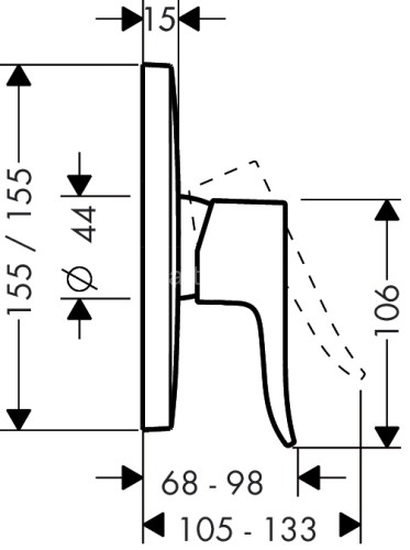 31456000 Metris Смеситель однорычажный для душа, СМ