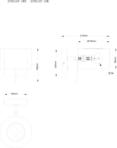 Бра Arte Lamp A7051AP-1WH