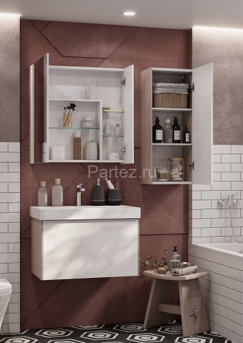 Тумба под раковину AQUATON Асти 70 подвесная, белая (1A263001AXD70)