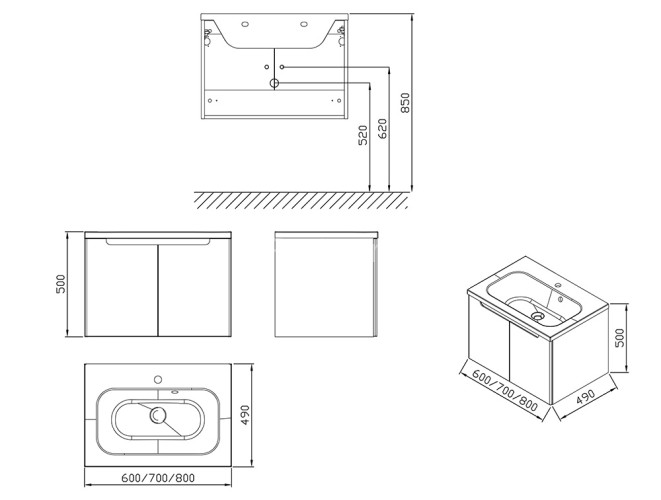 Тумба под раковину Ravak SDD Classic 70 подвесная Белая (X000001089)