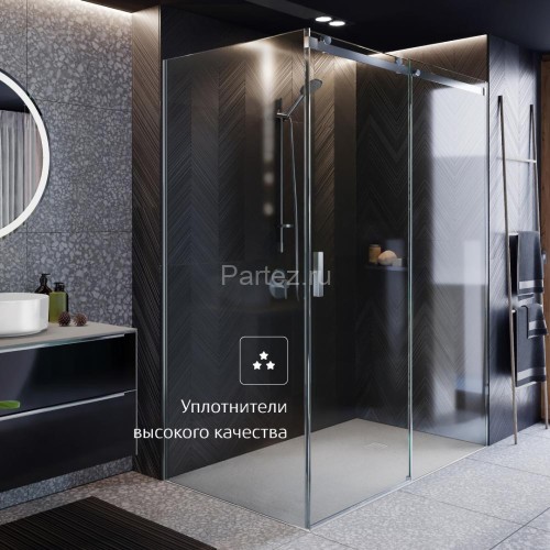 Душевая дверь Roca AREA раздвижная 140х200, толщина полотна 8мм левая, цвет профиля хром