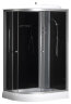Душевая кабина LORANTO 120х80х215 с низким поддоном 13 см, черное закаленное стекло 4 мм, профиль хром (CS-66121R G 120)