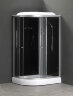 Душевая кабина LORANTO 120х80х215 с низким поддоном 13 см, черное закаленное стекло 4 мм, профиль хром (CS-66121R G 120)