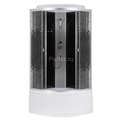 Душевая кабина Loranto 90x90x215 поддон 40 см, 4 мм прозрачное стекло с рисунком "мозайка" (CS-986ТМ/G)