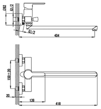 Смеситель для ванны Lemark Magic LM3401C
