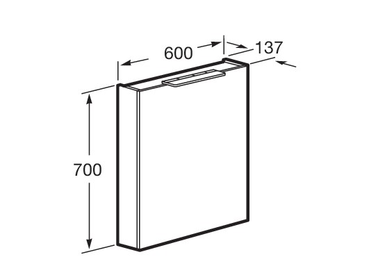 Зеркало-шкаф Roca Oleta 60 левый, капучино (A857645515)