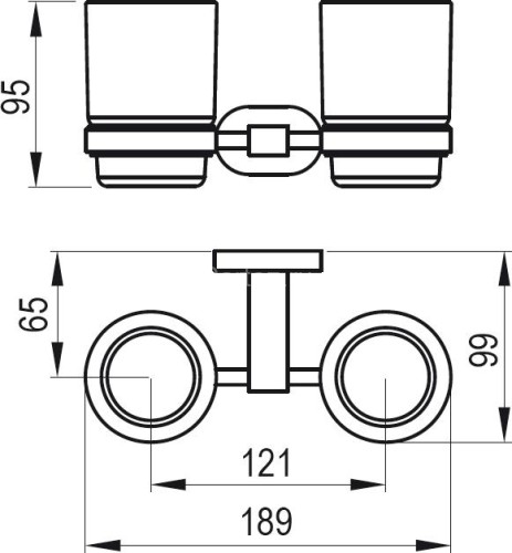 Стакан для зубных щеток Ravak Chrome CR 220.00 двойной, хром (X07P189)