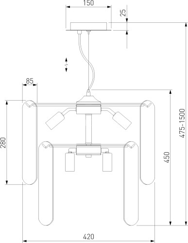 Подвесная люстра Eurosvet 60170/8 золото