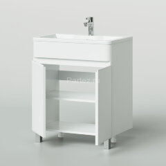 Комплект тумба Итана Roberto 70 (700х453х850) напольная, с раковиной Adel 70, белый глянец (315239)