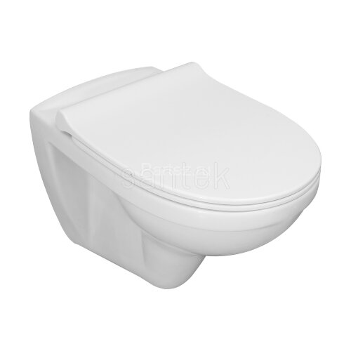 Пэк Santek "Бореаль" rimless подвесной, безободковый унитаз с тонким сиденьем, инсталляция, панель ч