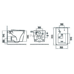 Унитаз подвесной Azario NOVA 530х350х360 безободковый, с ультра тонким сиденьем микролифт, белый (AZ