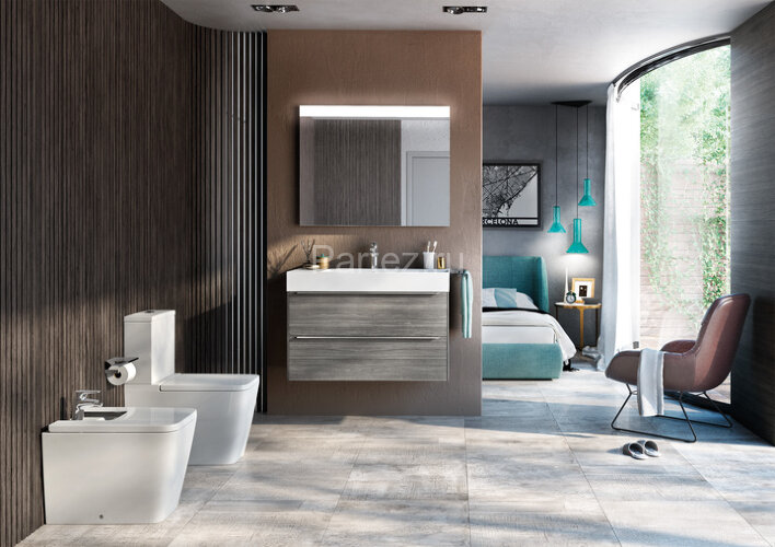 INSPIRA SQUARE Низ к унитазу напольный, двойной выпуск, квадратный, 645 мм