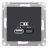 Розетка USB AtlasDesign тип A+C 5В/2.4А 2х5В/1.2А механизм карбон SE ATN001039