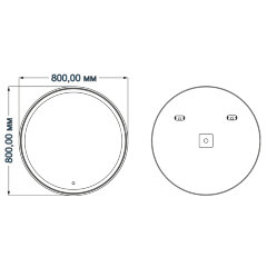 Зеркало AZARIO Olivia 800х800 влагостойкое c подсветкой и диммером (CS00066641)