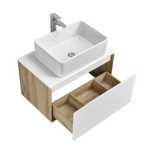 Тумба под раковину Aquaton Либерти 70 дуб эльвезия, белый глянец (1A279801LYC70)