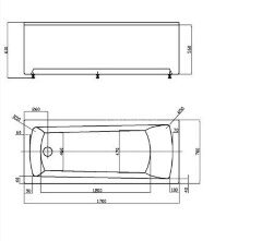 Ванна акриловая AZARIO ENRICA прямоугольная 170*70 см (AV.0030170)