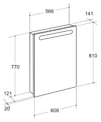 VICTORIA NORD Шкаф зеркальный 600 мм, правый
