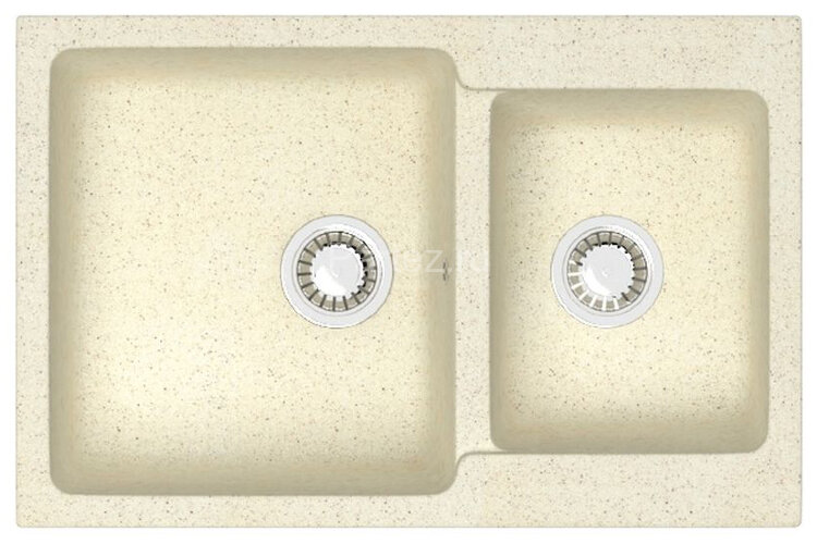 Кухонная мойка AZARIO Grand 765х500х190 двойная, искусственный мрамор, цвет бежевый (CS00079902)