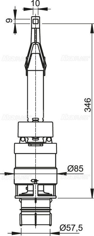 Сливной механизм Alcaplast для системы инсталляции, белый (A06)