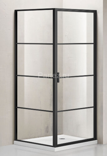 Душевое ограждение Azario RICHMOND 1000х1000х1950 R, без поддона, прозрачное стекло 6 мм, цвет профиля черный (AZ- NAG1221 1000 BLACK)